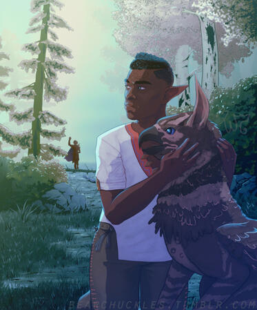 Warden Davren and Assan from Dragon Age Veilguard