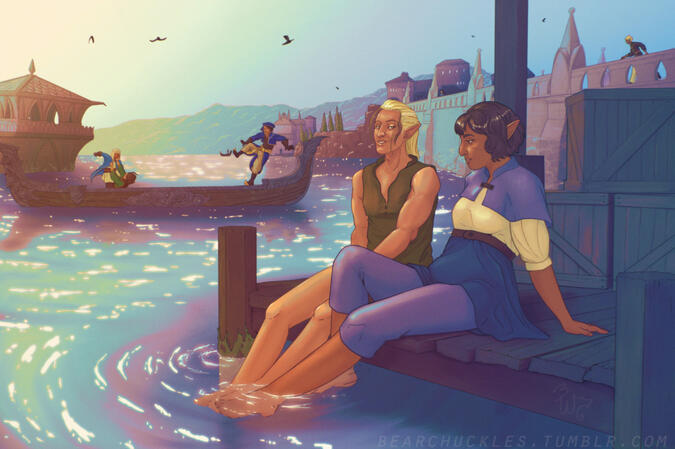 Paired with a writer for the HangedManCreatives' mini-bang, this was the piece I did to pair with the wonderful writer Quixilvr with the characters Zevran and Cybele. If you're interested in reading the fic you can find it here-- https://archiveofourown.or